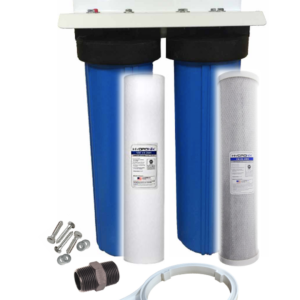 2- STAGE WHOLE HOUSE FILTER Carbon for Chlorine Removal &chemical Reduction Sediment Filter & Oder Removal 20” x 4.5” x 2