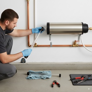 UV sterilizer lamp replacement in water filtration system